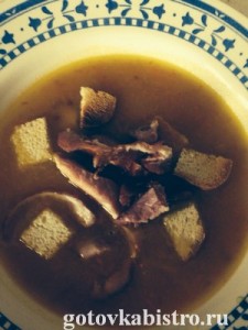 Баварский суп с копчеными ребрышками